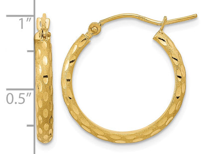 14K gold hoop earrings, further view