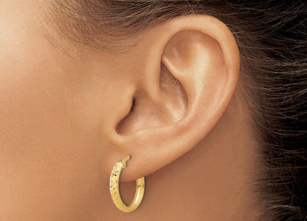 14K gold hoop earrings, another view