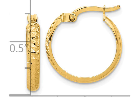 14K gold hoop earrings, further view