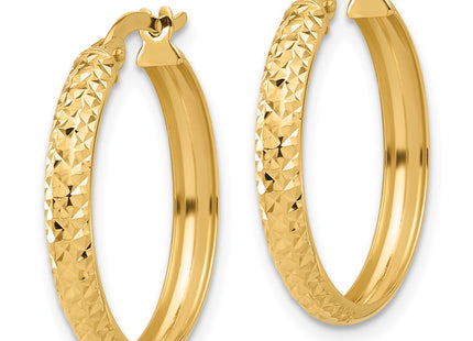 14K gold hoop earrings, alternate view