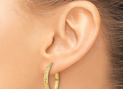 14K gold hoop earrings, another view