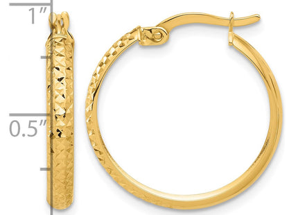 14K gold hoop earrings, further view