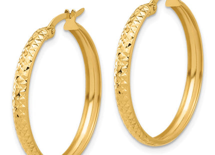 14K gold hoop earrings, alternate view