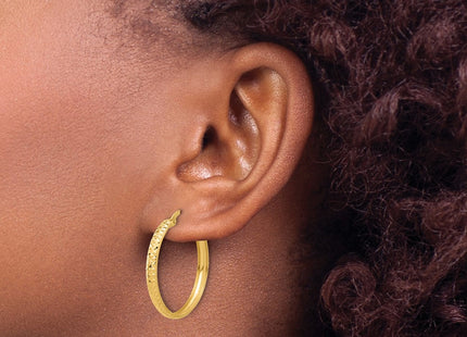 14K gold hoop earrings, another view