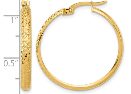 14K gold hoop earrings, further view