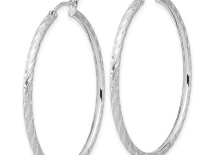 14K white gold hoop earrings, alternate view