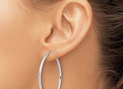 14K white gold hoop earrings, another view