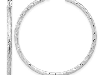 14K white gold hoop earrings