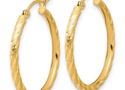 14K gold hoop earrings, alternate view