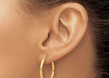 14K gold hoop earrings, another view