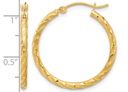 14K gold hoop earrings, further view