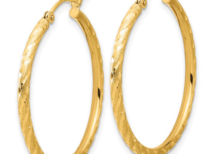 14K gold hoop earrings, alternate view