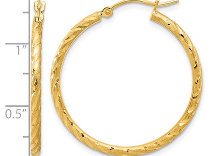 14K gold hoop earrings, further view