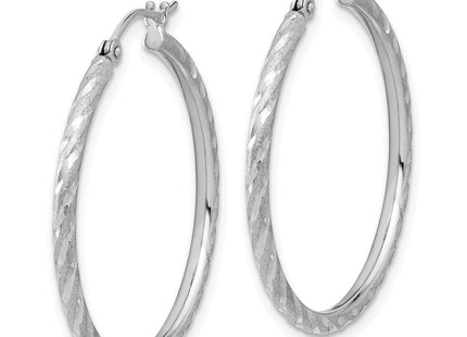 14K white gold hoop earrings, alternate view