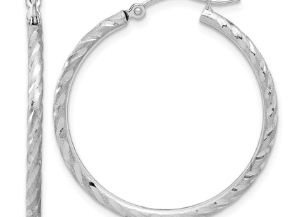 14K white gold hoop earrings
