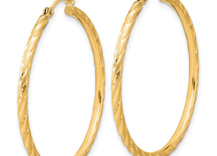 14K gold hoop earrings, alternate view