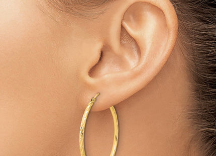14K gold hoop earrings, another view