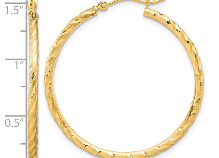 14K gold hoop earrings, further view