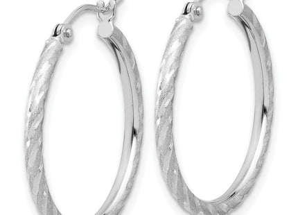 14K white gold hoop earrings, alternate view
