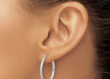 14K white gold hoop earrings, another view