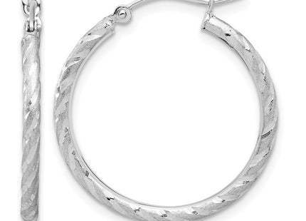14K white gold hoop earrings