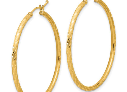 14K gold hoop earrings, alternate view