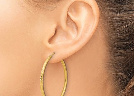 14K gold hoop earrings, another view