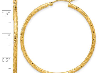 14K gold hoop earrings, further view