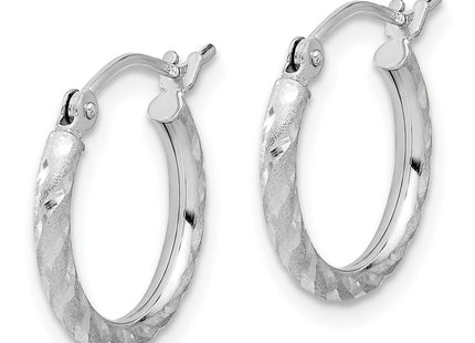 14K white gold hoop earrings, alternate view