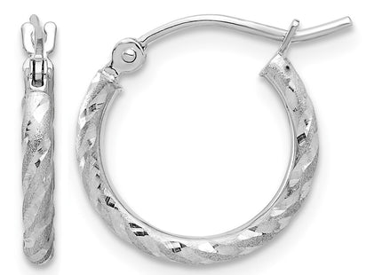 14K white gold hoop earrings
