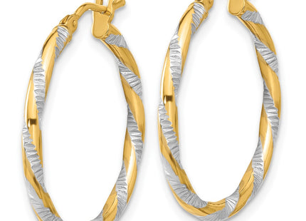 14k Yellow & Rhodium Earrings Style TC1051 - Classique Jewelry Inc.