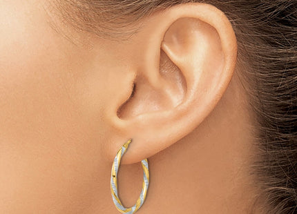 14k Yellow & Rhodium Earrings Style TC1051 - Classique Jewelry Inc.