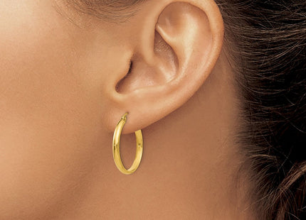14K gold hoop earrings, another view