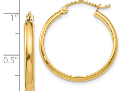14K gold hoop earrings, further view