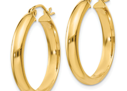 14k Round Tube Hoop Earrings, 21 x 3.75mm