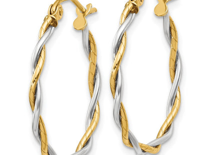 14K gold hoop earrings, alternate view