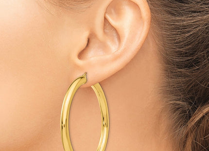 14K gold hoop earrings, another view