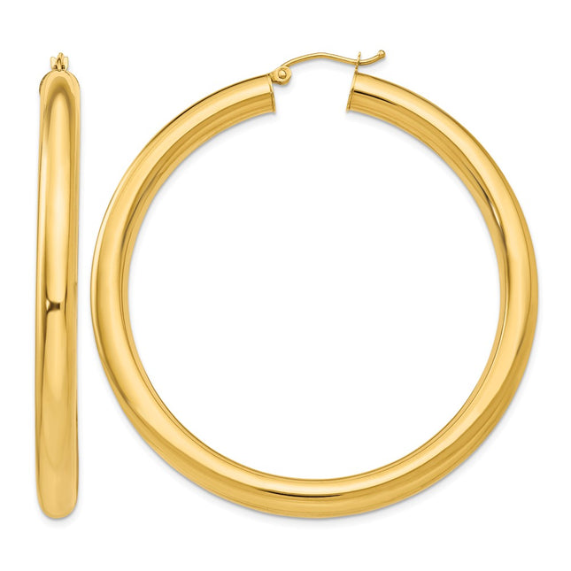 14k Polished Lightweight Hoop Earrings, 55 x 5mm
