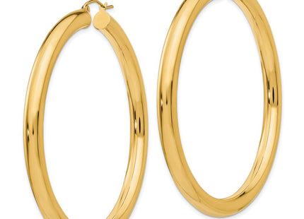 14K gold hoop earrings, alternate view