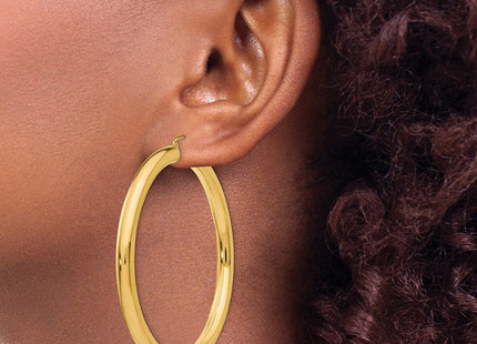 14K gold hoop earrings, another view