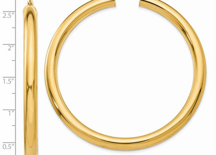 14K gold hoop earrings, further view