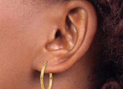 14k Diamond-cut Round Tube Hoop Earrings (Style TC233)