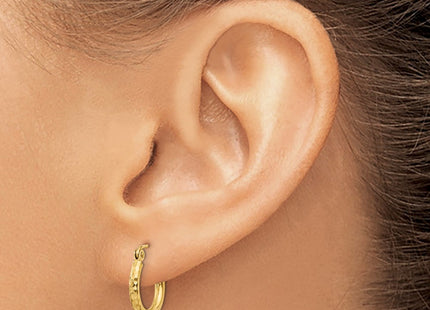 14k Diamond-cut Round Tube Hoop Earrings (Style TC235)