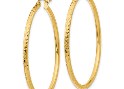 14k Diamond-cut Round Tube Hoop Earrings (Style TC236)