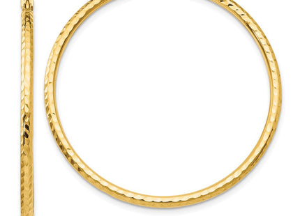 14k Diamond-cut Round Tube Hoop Earrings (Style TC236)