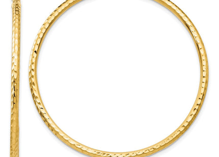 14k Diamond-cut Round Tube Hoop Earrings (Style TC237)