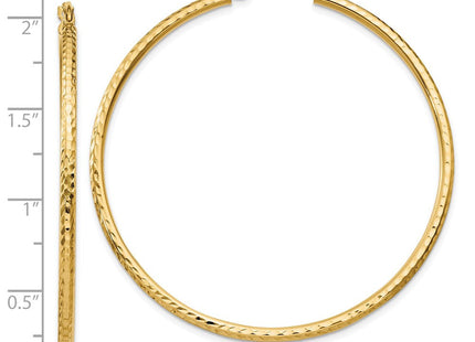 14k Diamond-cut Round Tube Hoop Earrings (Style TC238)