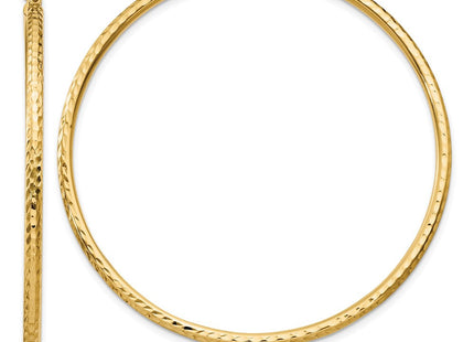14k Diamond-cut Round Tube Hoop Earrings (Style TC238)