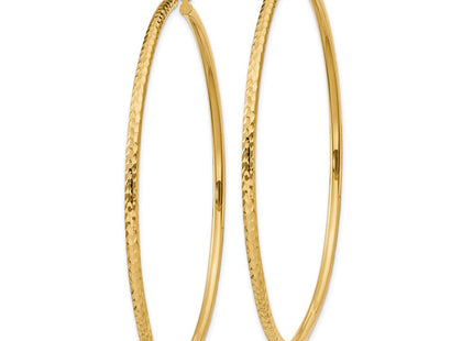 14k Diamond-cut Round Tube Hoop Earrings (Style TC239)