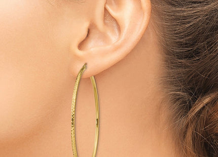 14k Diamond-cut Round Tube Hoop Earrings (Style TC239)